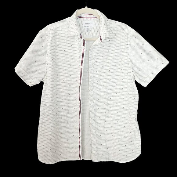 Denim & Flower Ricky Singh Sail Boat Print White Short Sleeve Button Down - Picture 4 of 5